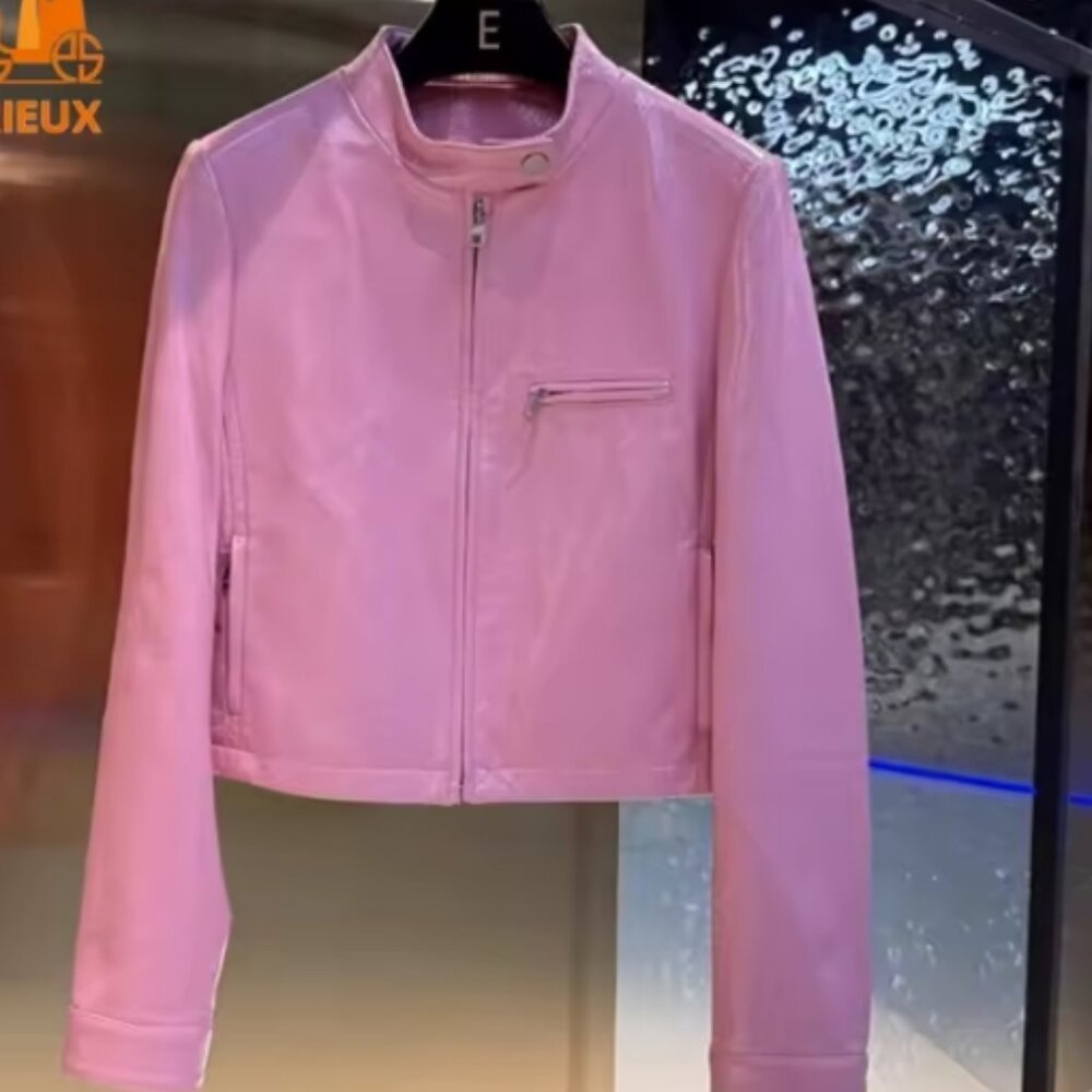 Vintage 100% peau de mouton femmes veste en cuir véritable,